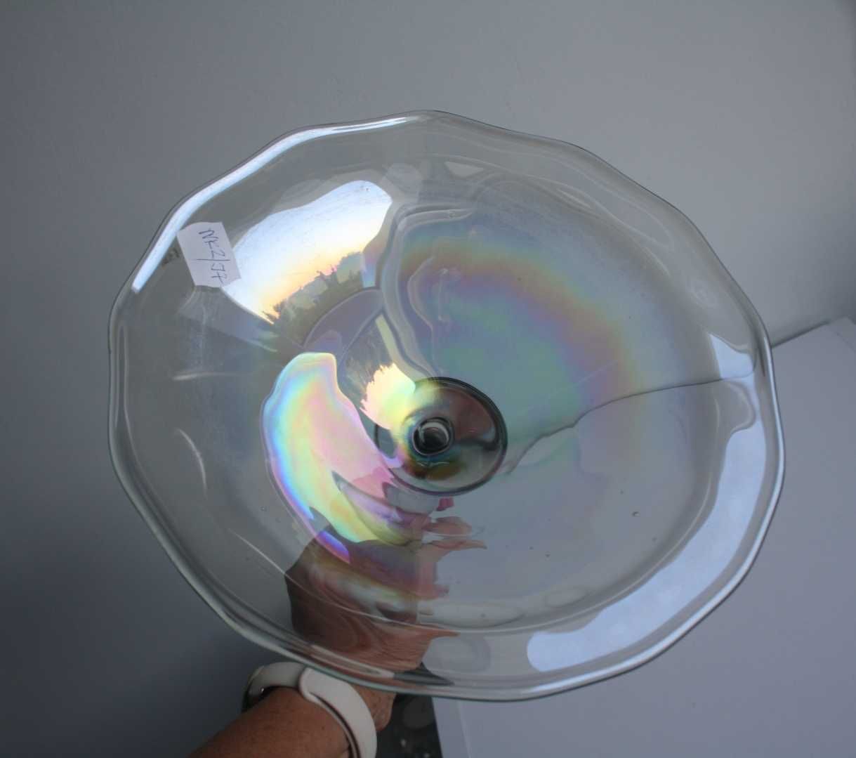 Lampion Świecznik Stojak Poidło dla ptaków. Solidne grube Szkło, 65 cm