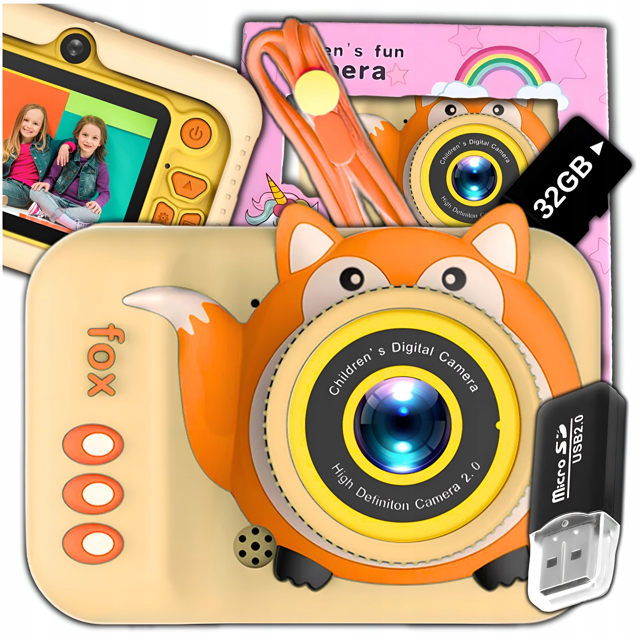Aparat Cyfrowy Fotograficzny Dla Dzieci 40Mpx Kamera Gry + Karta 32Gb