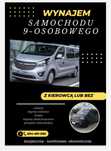 Wynajem busów 9 osobowych Opel vivaro B LONG