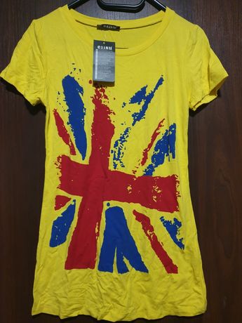 Dłuższy T-shirt Wielka Brytania z wiskozy