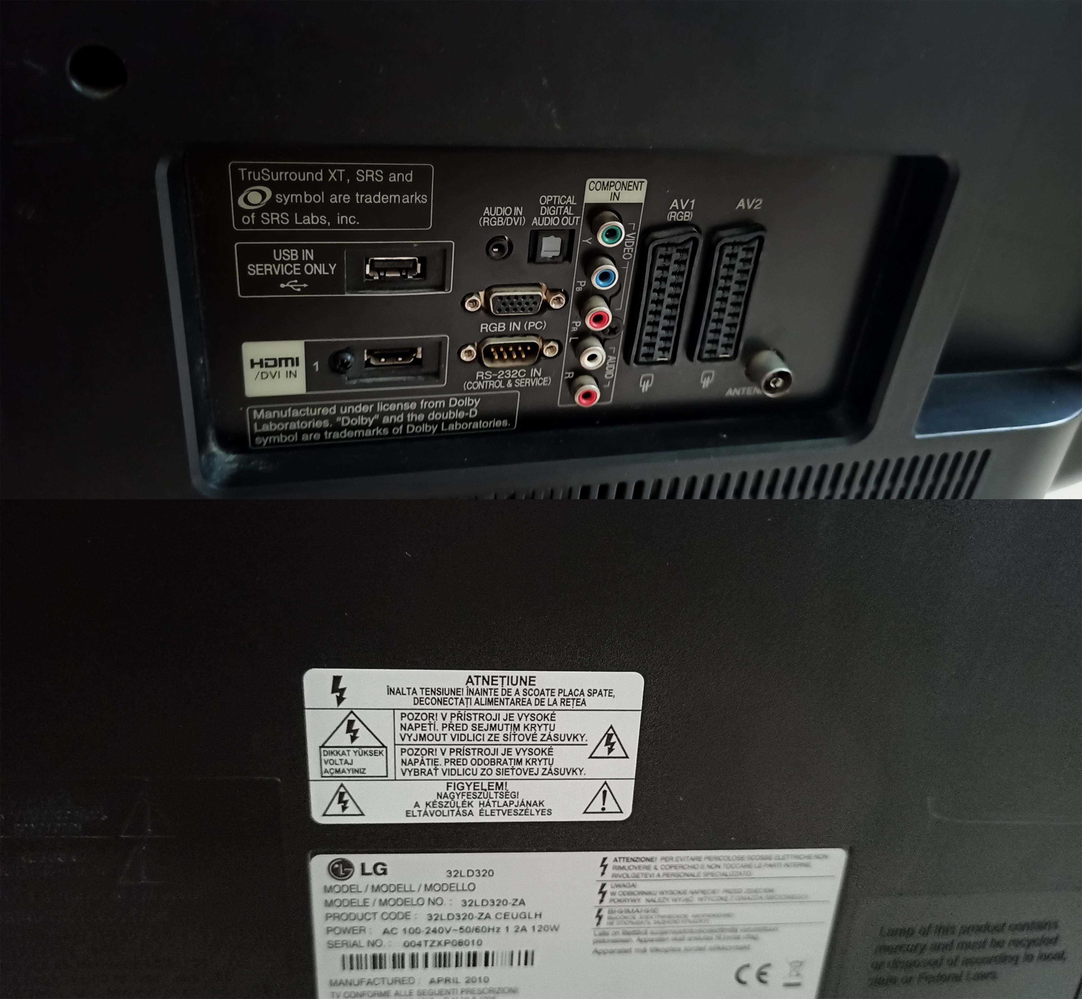 tv/monitor LG 32LD320 VGA DVB-T analog