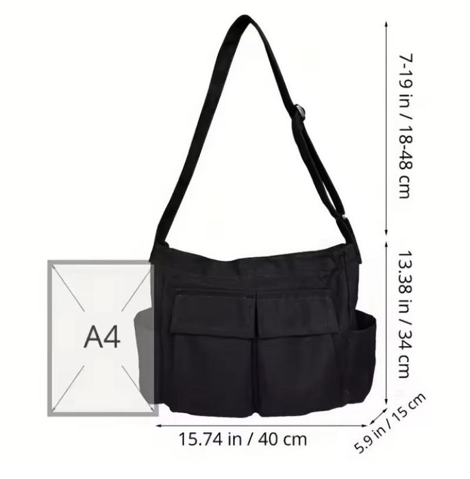 Сумка унисекс большая 2 цвета  в стиле харадзюку