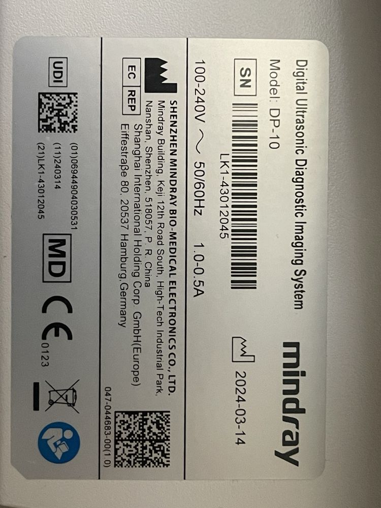 НОВЫЙ 2024 узи узд Mindray DP-10 цветной сканер PW вет мед Гар: 1 год