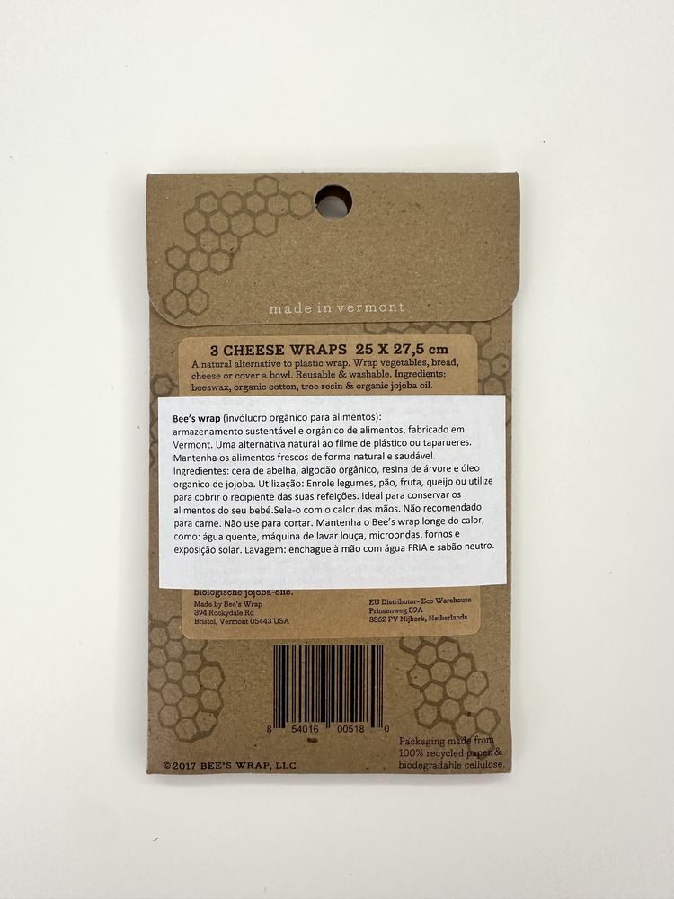 Conjunto de Bees Wrap para Queijos