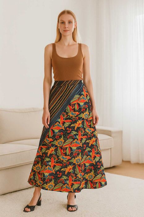 Kolorowa spódnica maxi