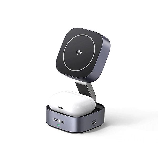 Ładowarka Ugreen W702 indukcyjna 3w1 z MagSafe / Qi2 i portem USB-C na