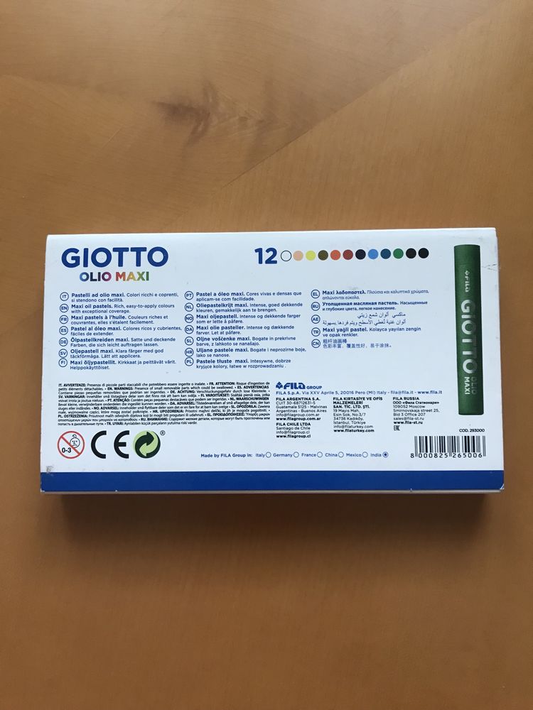 Pastél de óleo giotto 12 unidades