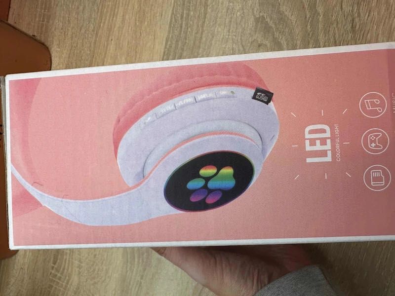Słuchawki Bezprzewodowe Kocie Uszy dla Dzieci Bluetooth (Różowe)