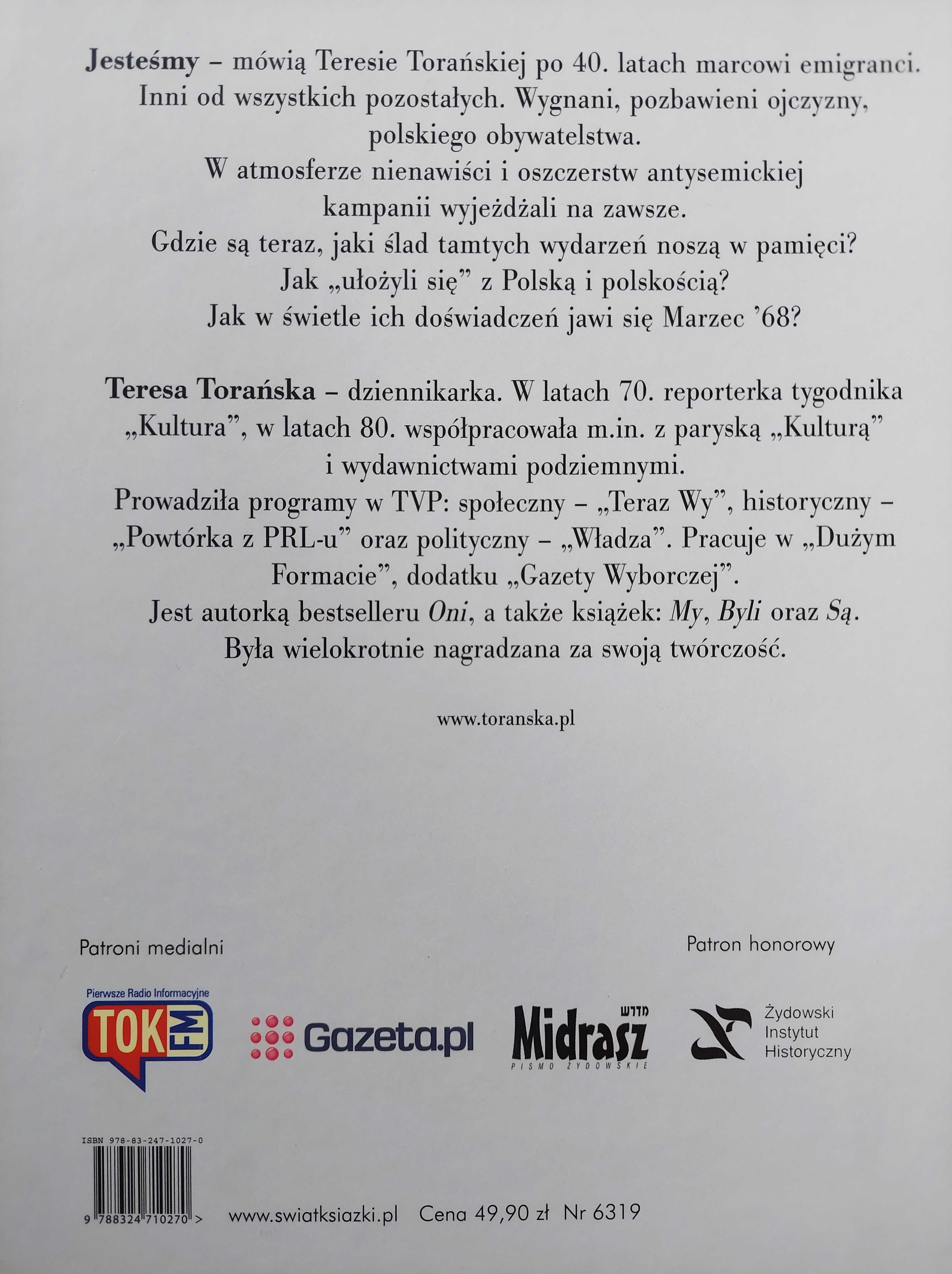 JESTEŚMY Rozstania 68 - Teresa Torańska AUTOGRAF