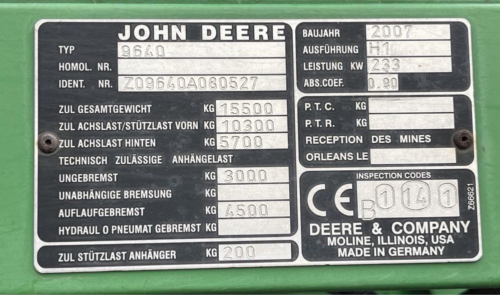 Комбайн Джон Дір John Deere wts 9640 i