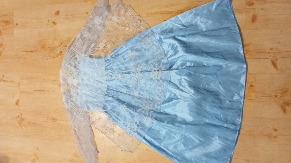 Elsa frozen kraina lodu sukienka strój karnawałowy przebranie bal 128