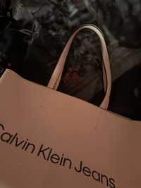 Rozowa torebka shopper Calvin Klein