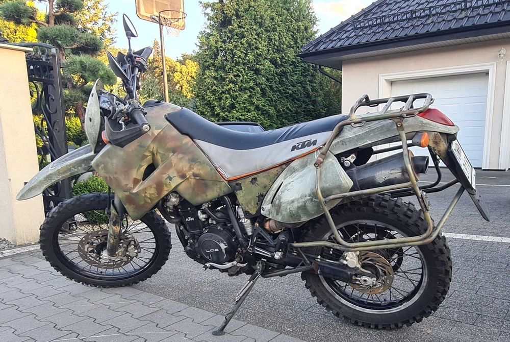 KTM LC4 400 LS-E 25 kW 21 tys km;  zarejestrowany w PL, uszkodzony,
