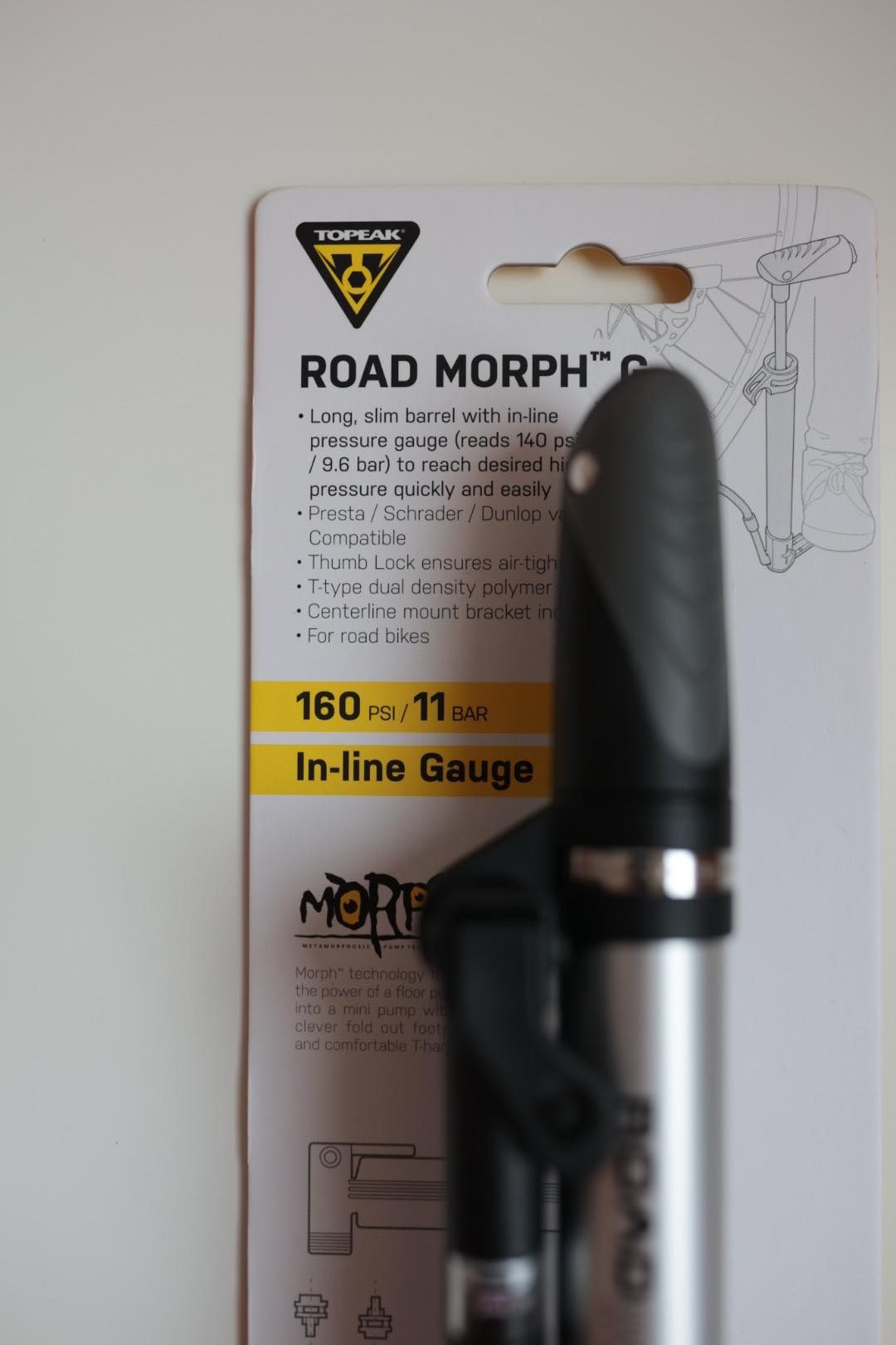 Вело насос Topeak ROAD MORPH G з манометром та кріпленням на раму