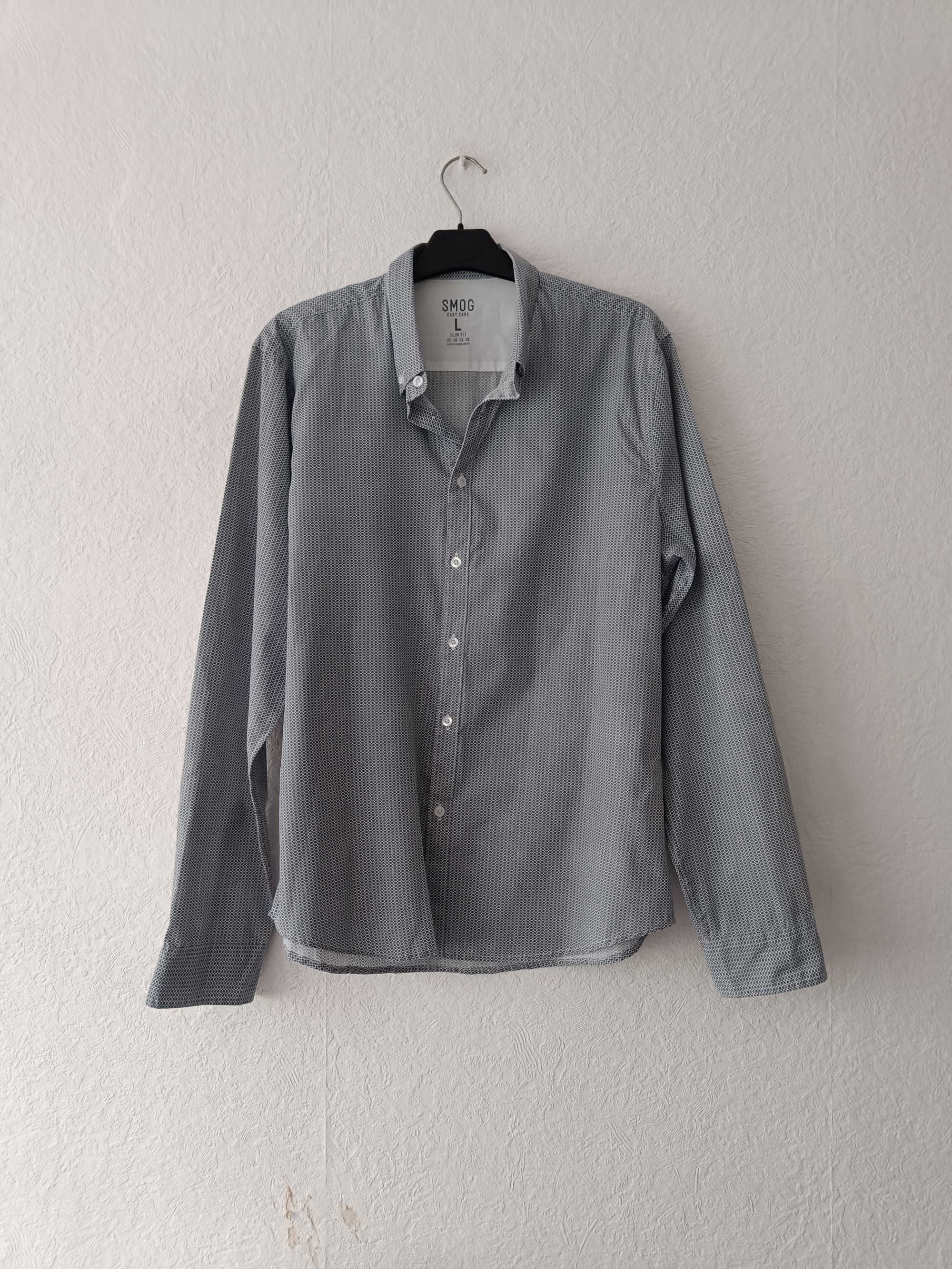 Elegancka męska koszula wzorzysta slim fit L