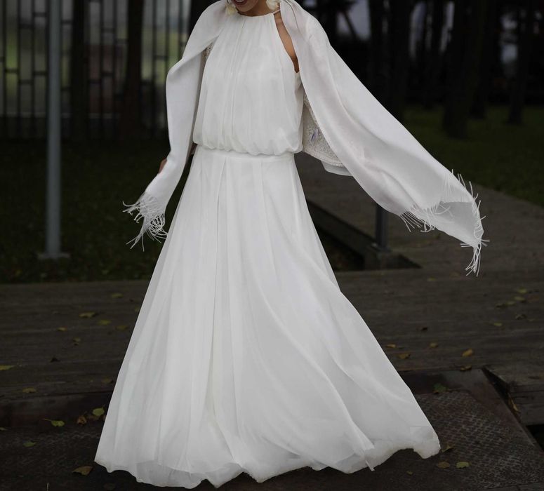 Lekka luźna suknia ślubna boho rozm. 36-40