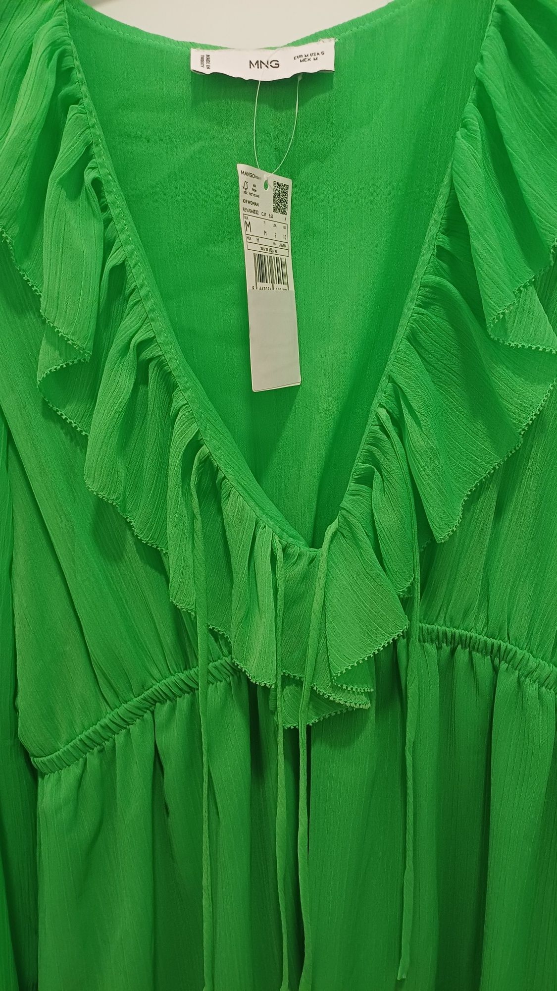 Vestido verde da mango (novo)-M