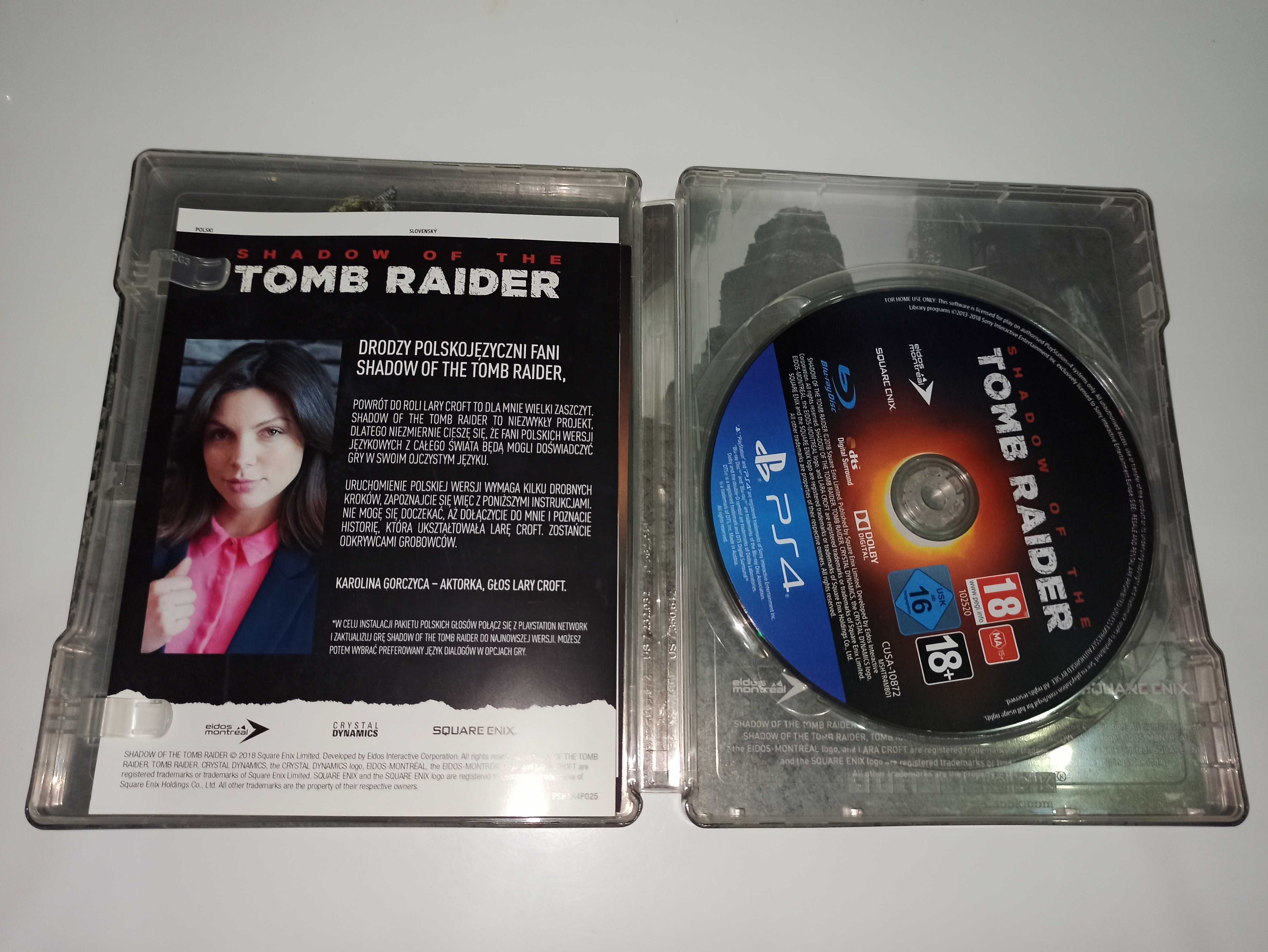 ps4 SHADOW OF THE TOMB RAIDER PL edycja steelbook po polsku