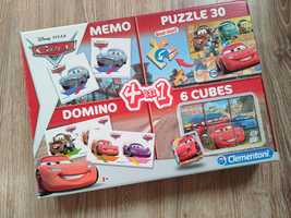 Zygzak Cars Auta Clementoni 4w1 puzzle domino memory klocki