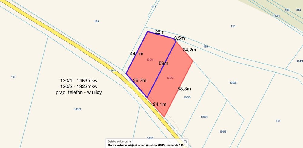 Ostatnia działka budowlana  Anielino 1450mkw z warunkami zabudowy