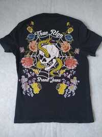 Czarny t-shirt True Religion Snske Skull Tee vintage S