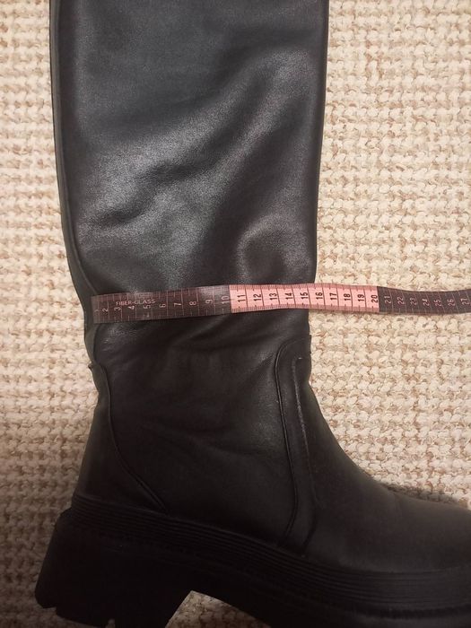 Зимові жіночі кожані чоботи європєйка  39розміру