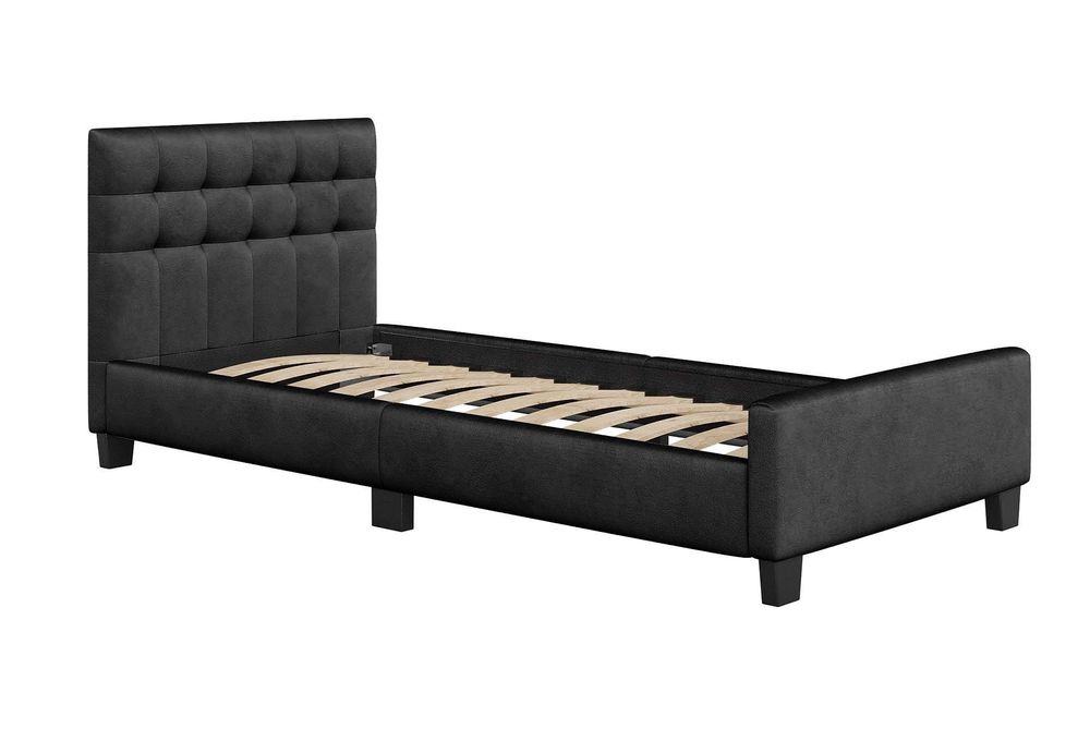 Łóżko tapicerowane jednoosobowe z materacem