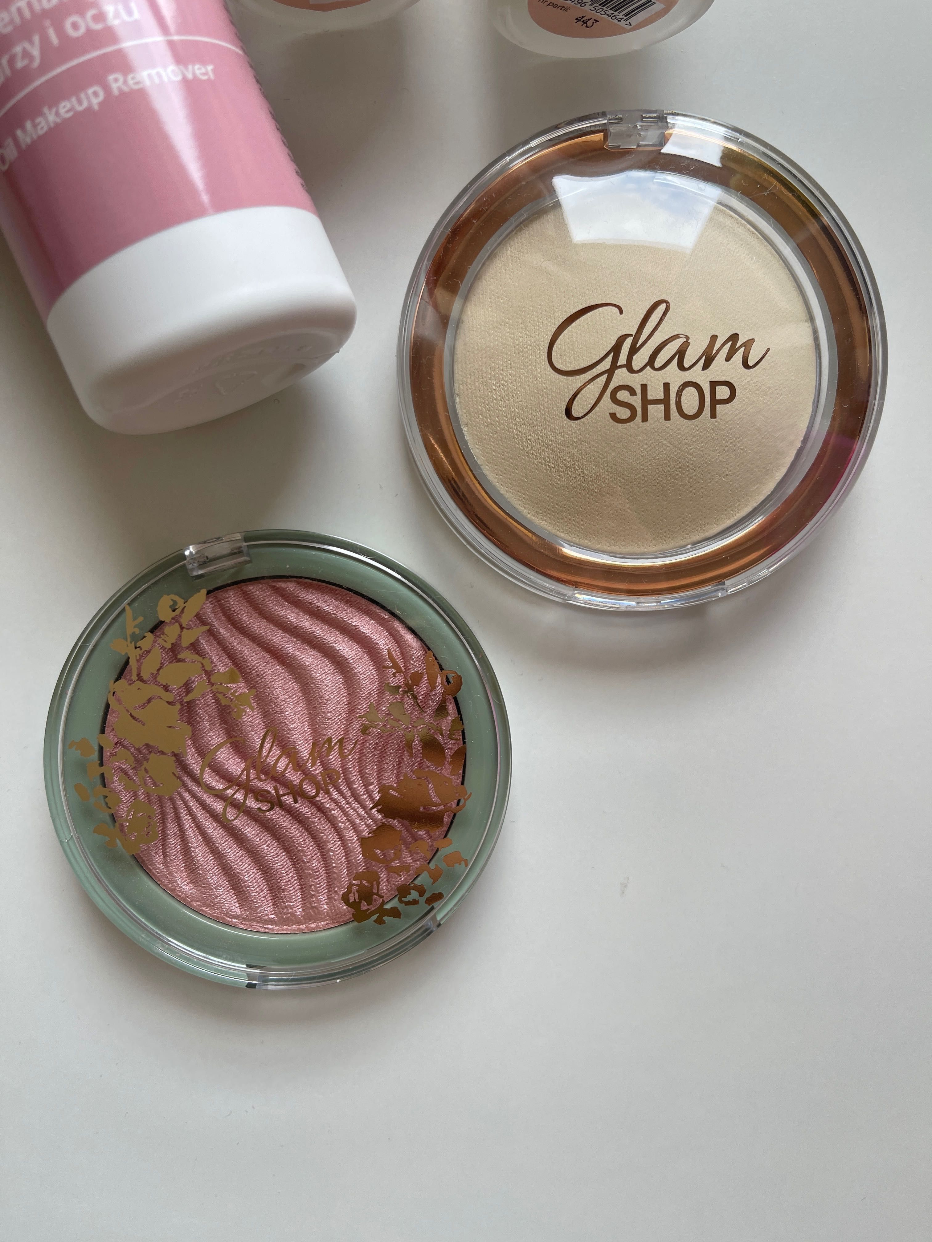 Glam shop ZESTAW podkład olejek do demakijażu GLAM 4 skin róż woalka