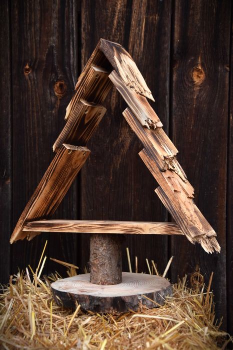 Choinka drewniana, rękodzieło, ozdoby świąteczne