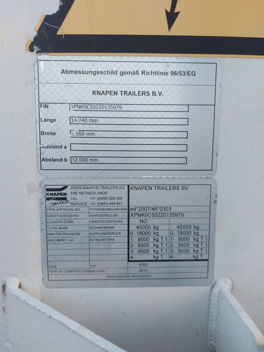 Sprzedam naczepe ruchoma podloge  Knapen