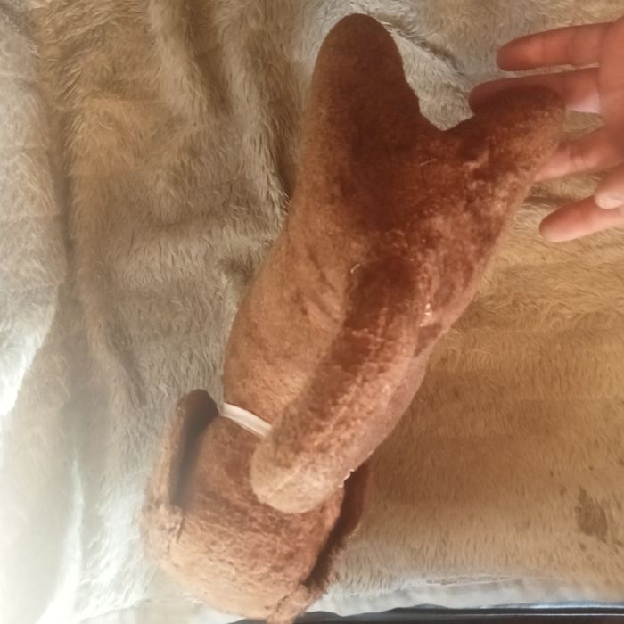 Stara zabawka Pies piesek trociniak lata 40ste XXw. Oryginał ANTYK