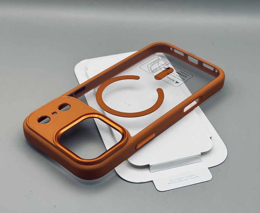 Чехол iPhone 17 Pro Max Orange MagSafe, 17 Pro Blue MagSafe, оранжевый