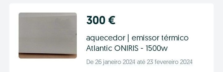 [SALDOS] aquecedor | emissor térmico Atlantic ONIRIS - 1500w