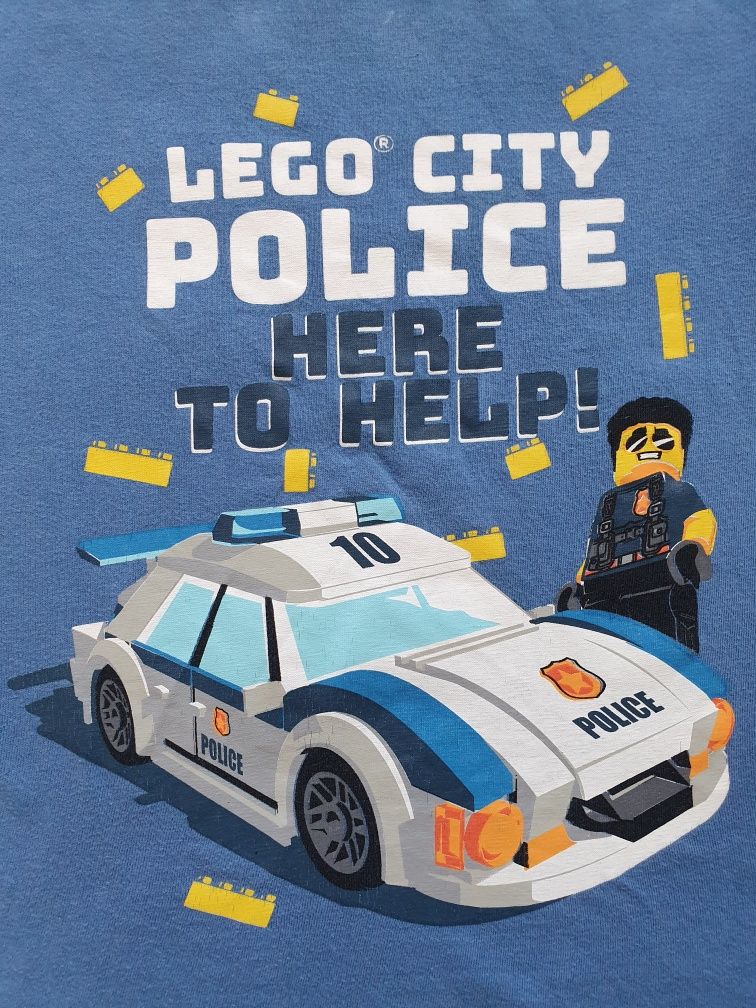 tshirt 98 lego city poluce policja auto samochód koszulka bluzka