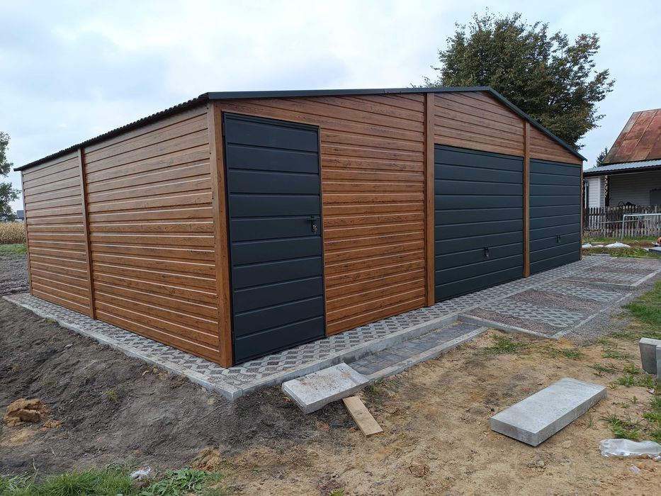 Garaż blaszany garaż blaszak 9x6 7x5 6x6 profil poziom Rus-Stal kolor