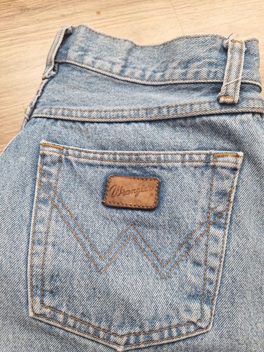 Świetne jasne jeansy Wrangler bawełna 40 proste szerokie wysoki stan