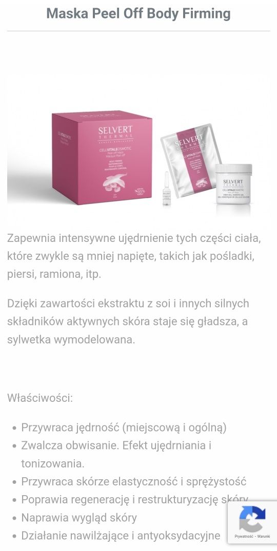 Selvert Thermal Maska do ciała peel off Body firming