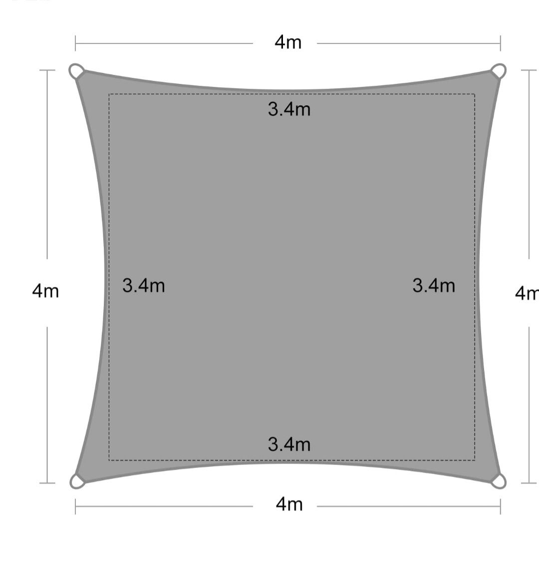 HAIKUS Żagiel przeciwsłoneczny 4 x 4 m, biały HDPE