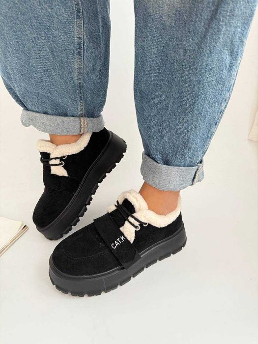 Жіночі зимові лофери [36-41] тепле стильне взуття