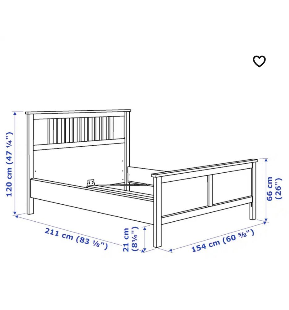 Rama łóżka/łóżko ikea hemnes