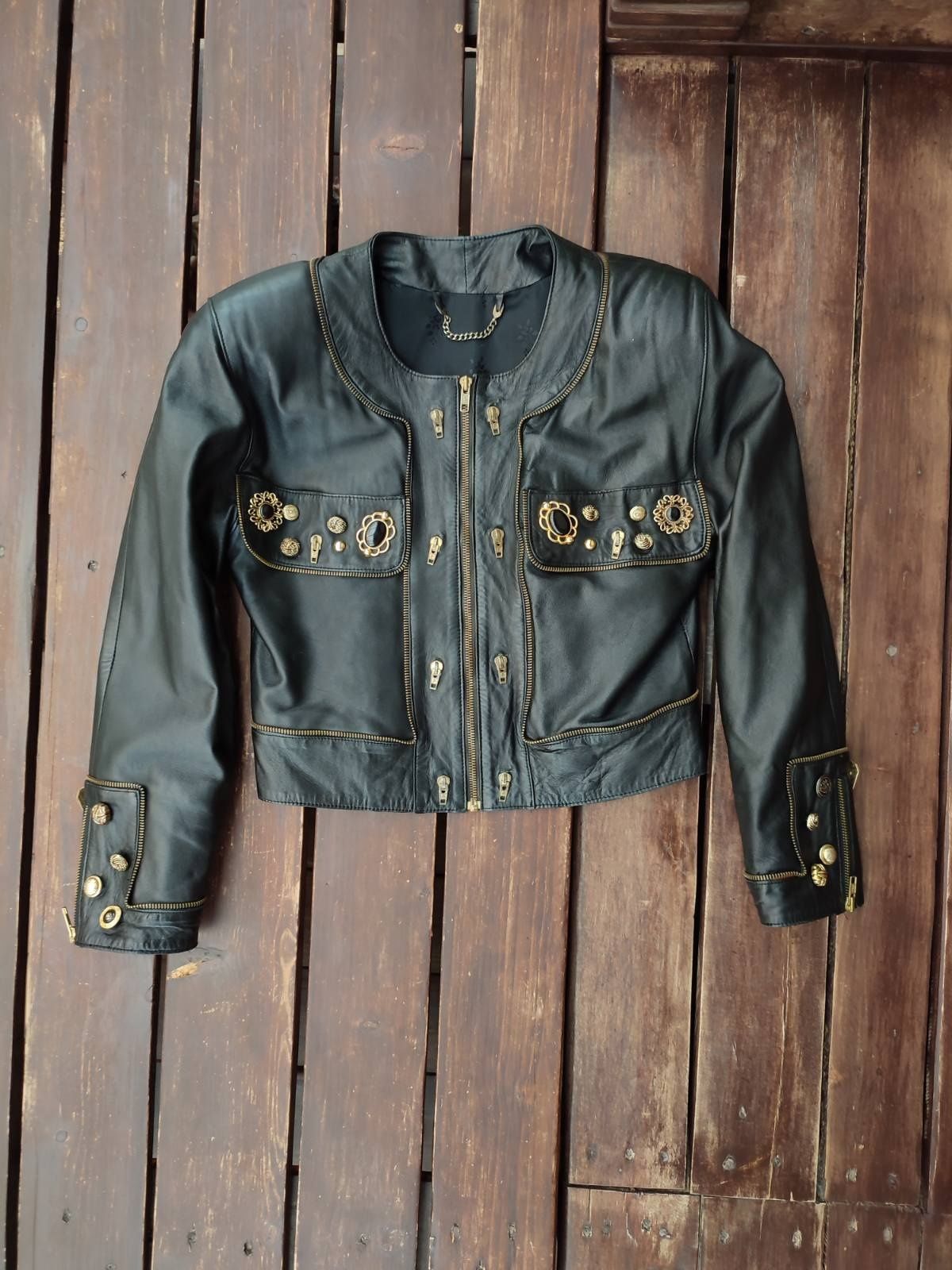 Коллекция Винтажная кожаная куртка, куртка під Versace, шкіряна куртка