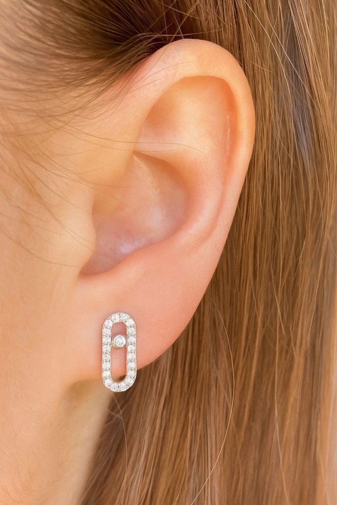 Серебряные серьги с фианитами