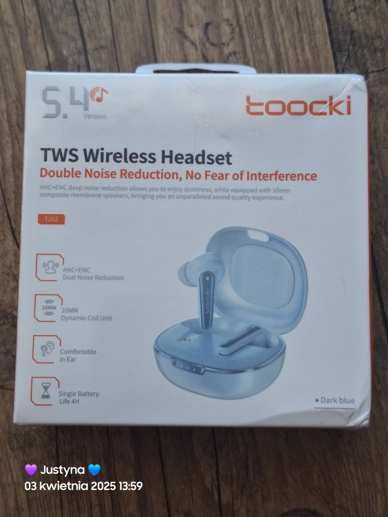Nowe słuchawki bluetooth 5.4 ANC ENC