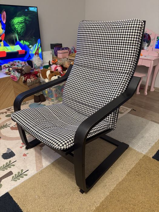 Fotel ikea POANG brazowy z poduszką