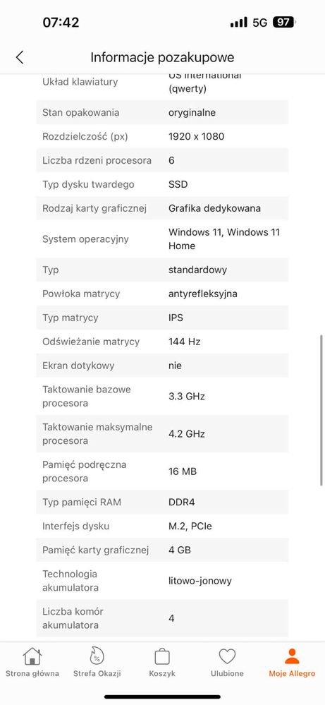 Laptop powystawowy Hp