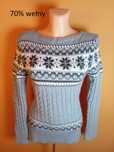 sweter wełniany wełna szary siwy