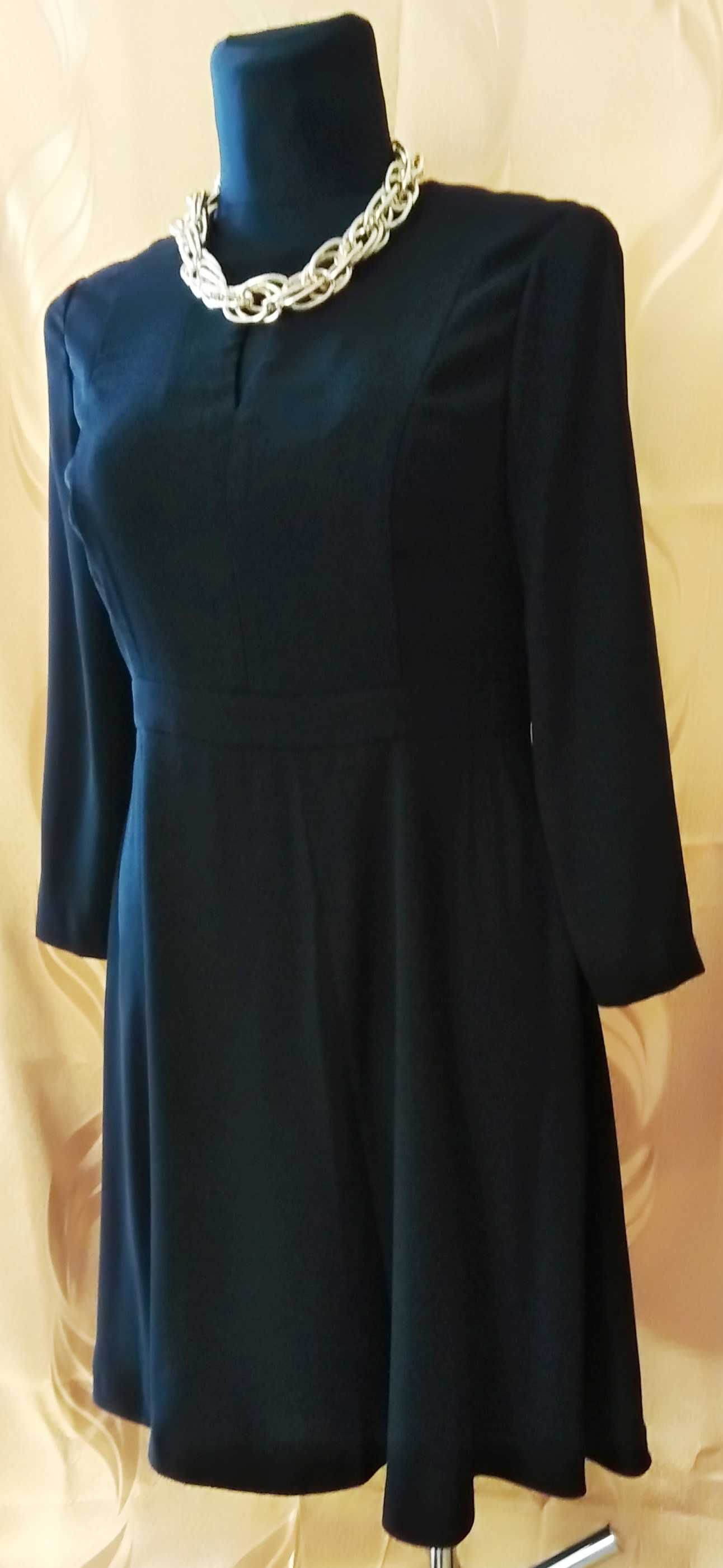 czarna sukienka 40/L Hobbs pensjonarka kołnierzyk retro marka księżnej