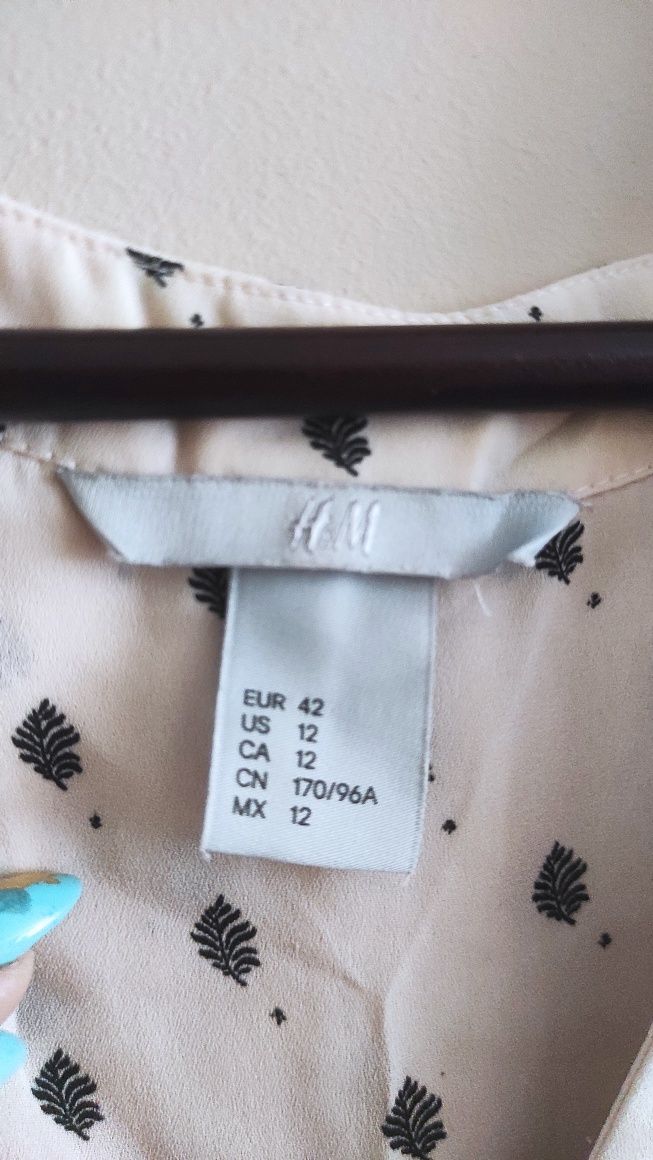Sukienka jasno różowa z wzorem h&m 42