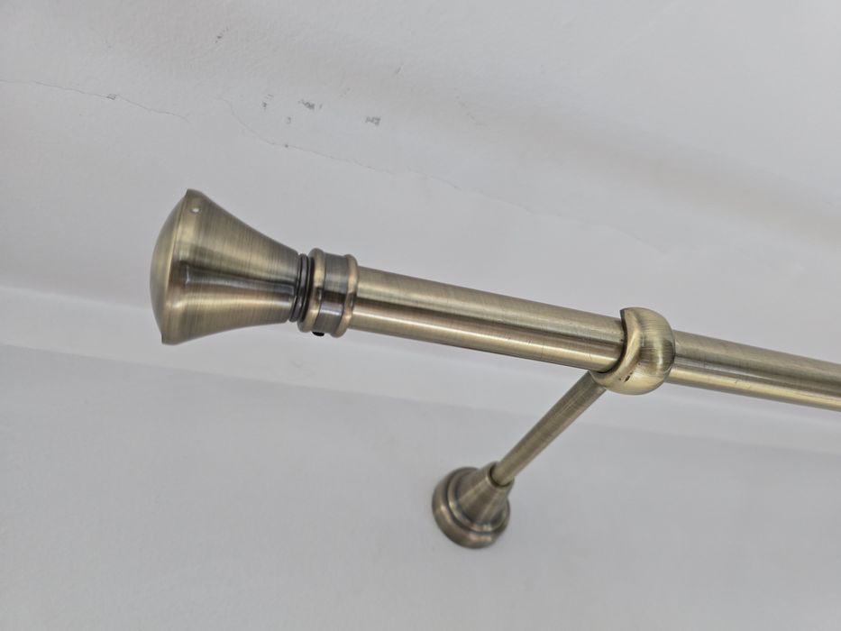 Karnisz metalowy,pojedynczy 19mm,antyk mosiądz,Zestaw, żabki