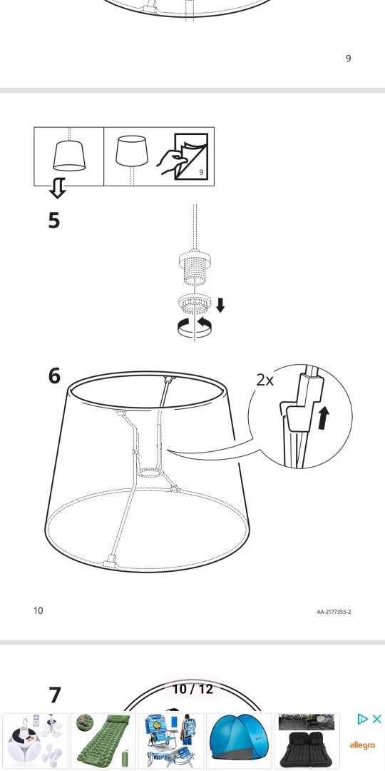 Klosz abażur Ikea Tippakull lampa wisząca stojąca chmurki